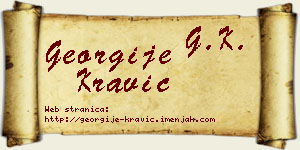 Georgije Kravić vizit kartica